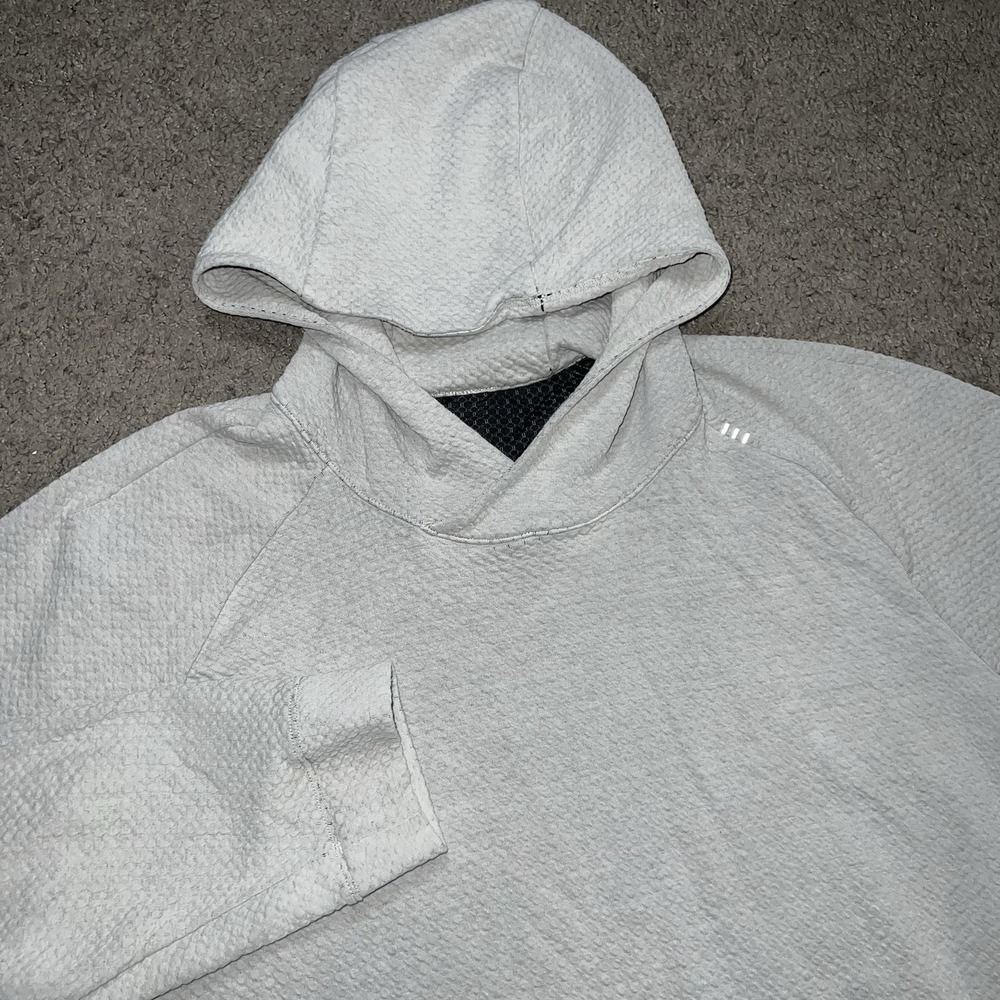 Lululemon Hoodie Gray Double Knit Textured Sweatshirt Pullover Men 2XL